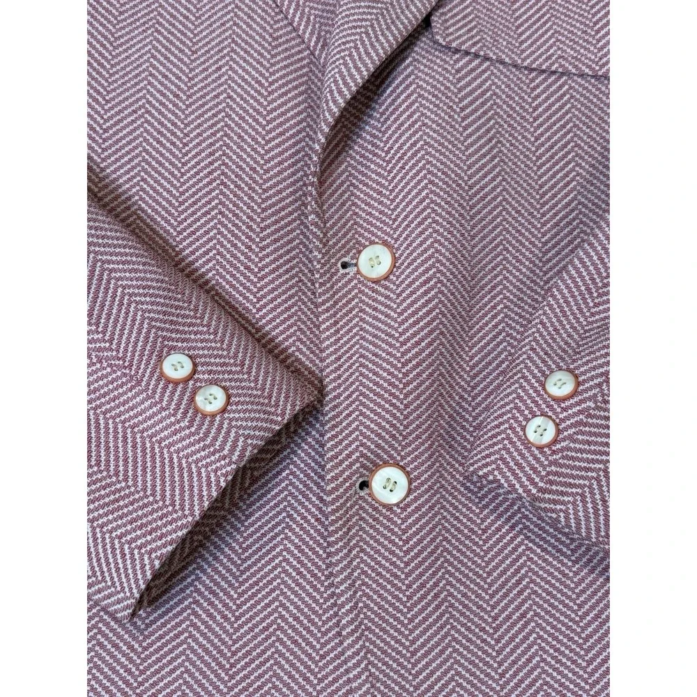 VTG 70s Richman Brothers Blazer Men's 36R Red White Pattern Sportsman Knits Mod
